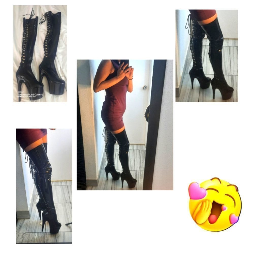Pleaser DELIGHT 3063 thigh high platform Stilettos size 7